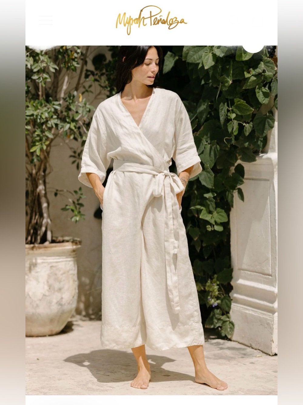 Myrah Penaloza Rey Linen Playsuit